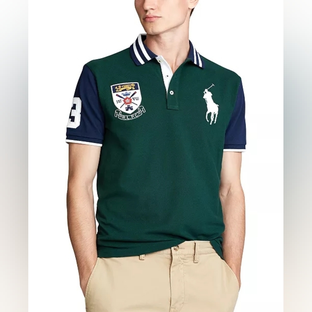Polo Ralph Lauren Green and Navy Polo Shirt